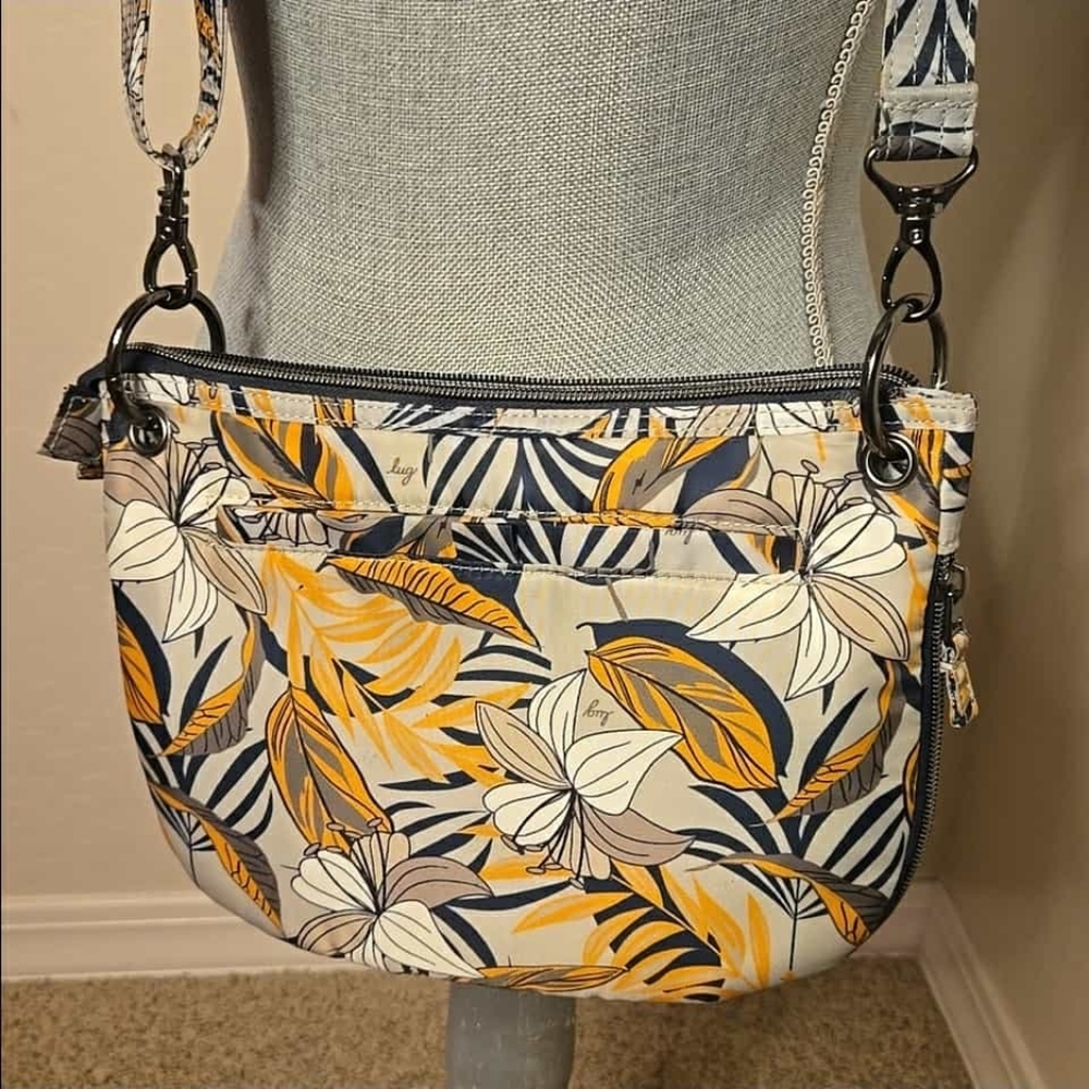 LUG Swivel Lily Grey Convertible Crossbody Shoulder Bag w/ RFID - Picture 3 of 14
